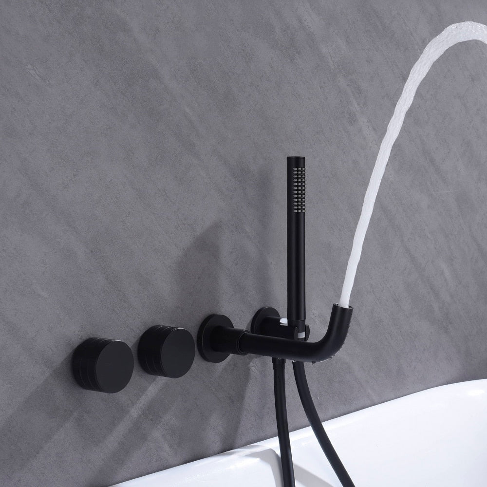Bathroom Shower Faucet Set Mixer Valve Brushed Hand Bath Tub Spout-Shower Faucet-Index Bath