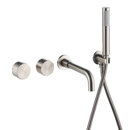 Bathroom Shower Faucet Set Mixer Valve Brushed Hand Bath Tub Spout-Shower Faucet-Index Bath
