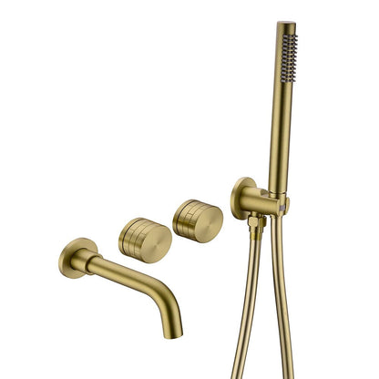 Bathroom Shower Faucet Set Mixer Valve Brushed Hand Bath Tub Spout-Shower Faucet-Index Bath
