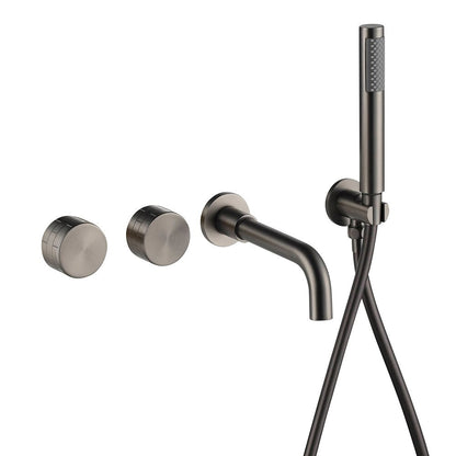 Bathroom Shower Faucet Set Mixer Valve Brushed Hand Bath Tub Spout-Shower Faucet-Index Bath