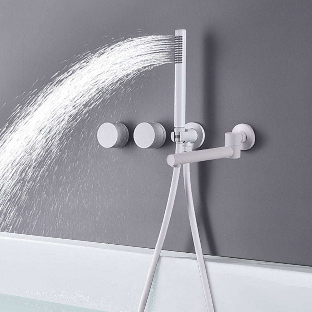 Bathroom Shower Faucet Set Mixer Valve Brushed Hand Bath Tub Spout-Shower Faucet-Index Bath