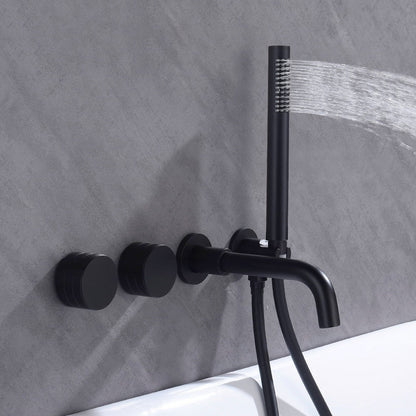Bathroom Shower Faucet Set Mixer Valve Brushed Hand Bath Tub Spout-Shower Faucet-Index Bath