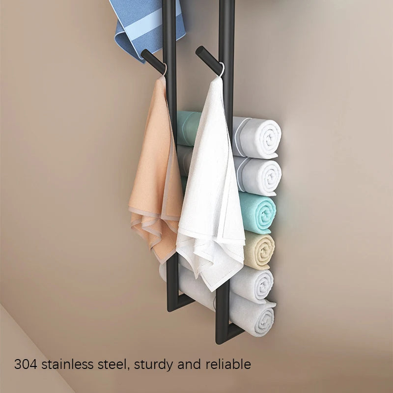Bathroom Towel Warmer Fast Drying Electric Heated Towel Rack-Towel Bars & Hooks-Index Bath-Black-A-110V-Index Bath