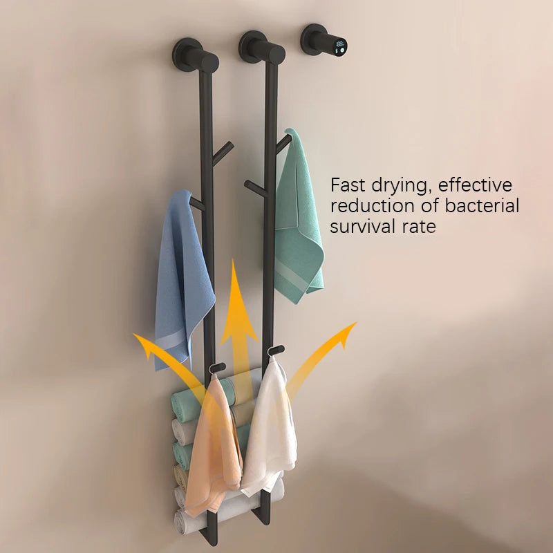 Bathroom Towel Warmer Fast Drying Electric Heated Towel Rack-Towel Bars & Hooks-Index Bath-Black-A-110V-Index Bath