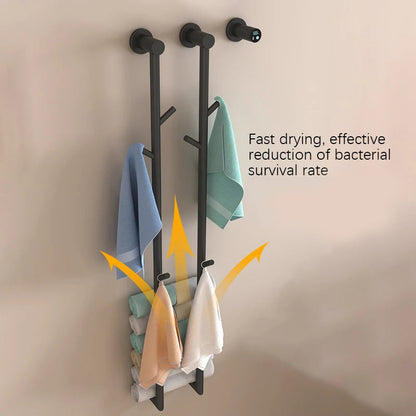 Bathroom Towel Warmer Fast Drying Electric Heated Towel Rack-Towel Bars & Hooks-Index Bath-Black-A-110V-Index Bath