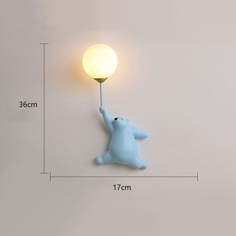 Fateh Bear Balloon Ceiling Light – LED Flush Mount, 3 Colours