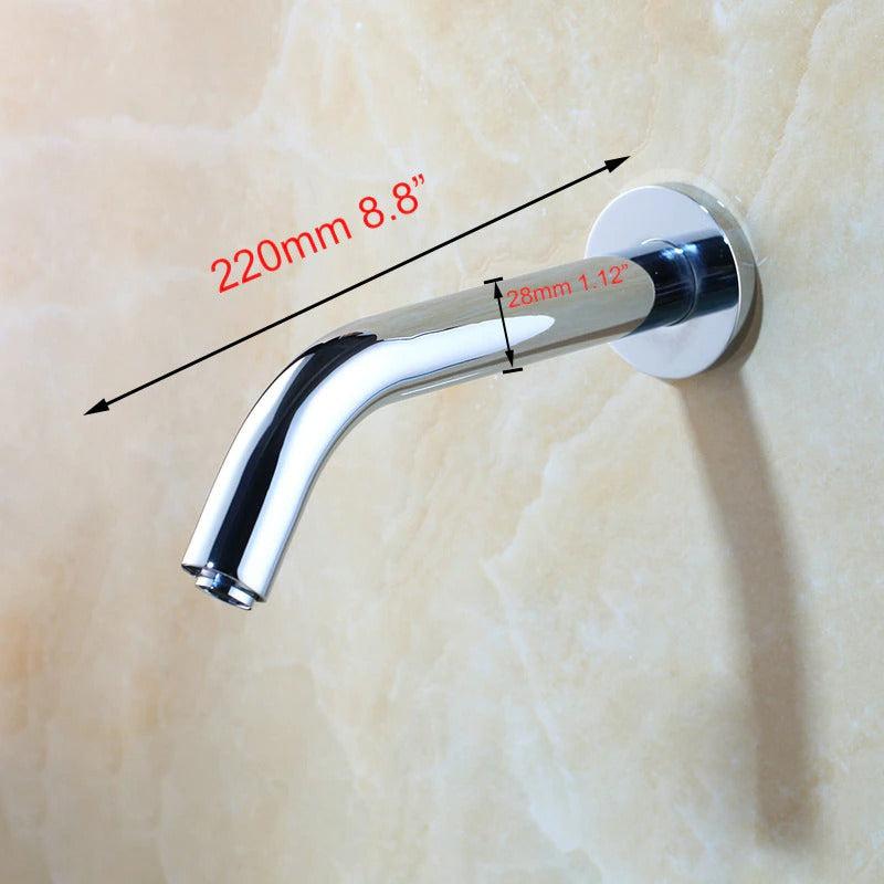 Basin Faucet - Black Chrome Brass Lavatory Bathroom Faucet Wall Mount Free Touch Sensor Faucet