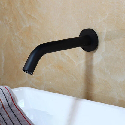 Basin Faucet - Black Chrome Brass Lavatory Bathroom Faucet Wall Mount Free Touch Sensor Faucet