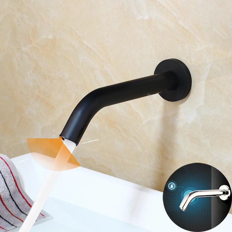 Basin Faucet - Black Chrome Brass Lavatory Bathroom Faucet Wall Mount Free Touch Sensor Faucet