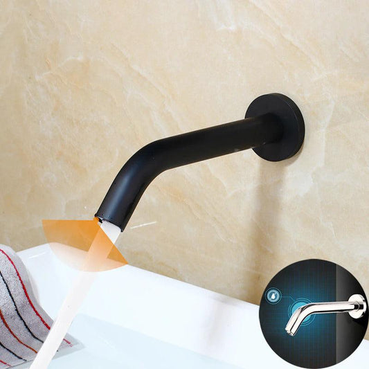 Basin Faucet - Black Chrome Brass Lavatory Bathroom Faucet Wall Mount Free Touch Sensor Faucet
