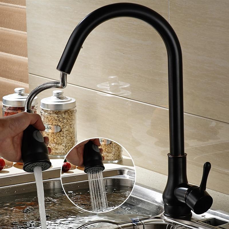 Kitchen Faucet - 360 Degree Swivel Water Mixer Pull Down Faucet