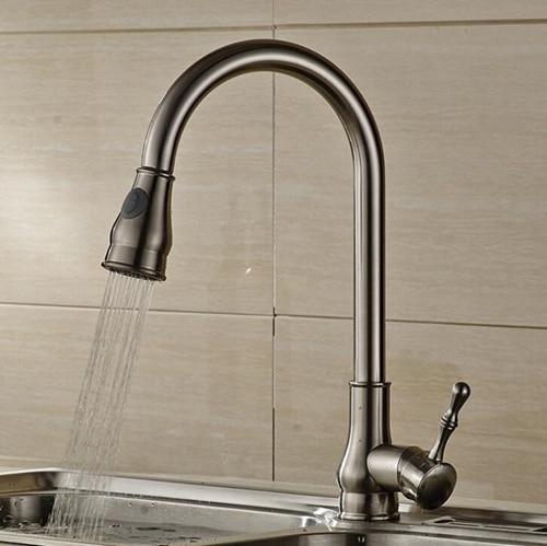 Kitchen Faucet - 360 Degree Swivel Water Mixer Pull Down Faucet