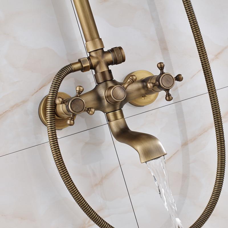Shower Faucet - Brass Antique Wall Mount Shower Set