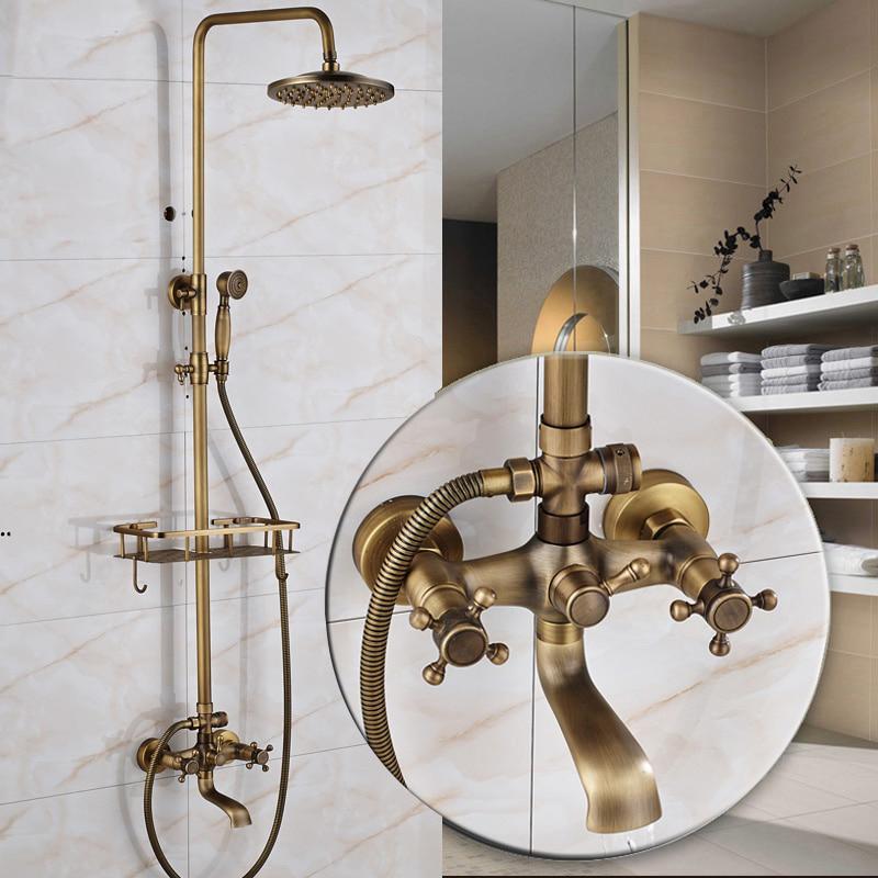 Shower Faucet - Brass Antique Wall Mount Shower Set