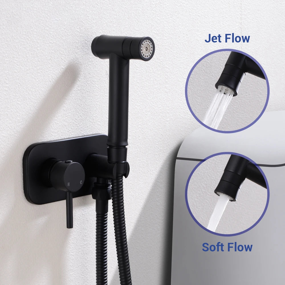 Brass Double Mode Hot and Cold Handheld Bidet Set 4 Colors Spray Handheld Bidet-Bidet Faucet-Index Bath