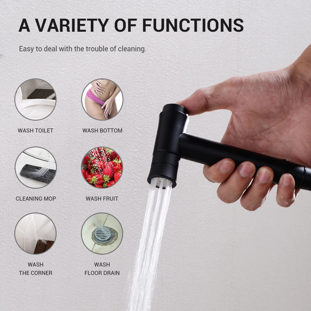 Brass Double Mode Hot and Cold Handheld Bidet Set 4 Colors Spray Handheld Bidet-Bidet Faucet-Index Bath
