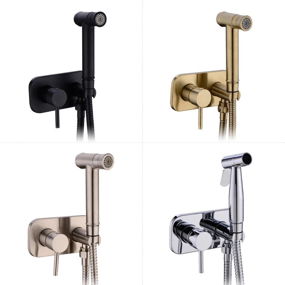 Brass Double Mode Hot and Cold Handheld Bidet Set 4 Colors Spray Handheld Bidet-Bidet Faucet-Index Bath