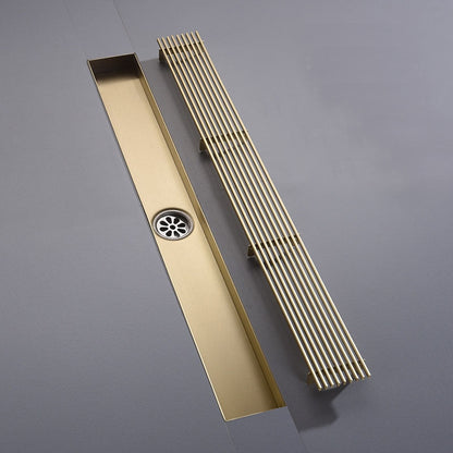 Bath Drains - Brushed Gold Floor Drain Stainless Steel Bathroom Anti-Odor Drain