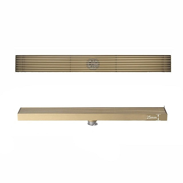 Bath Drains - Brushed Gold Floor Drain Stainless Steel Bathroom Anti-Odor Drain
