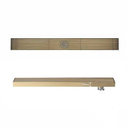 Bath Drains - Brushed Gold Floor Drain Stainless Steel Bathroom Anti-Odor Drain