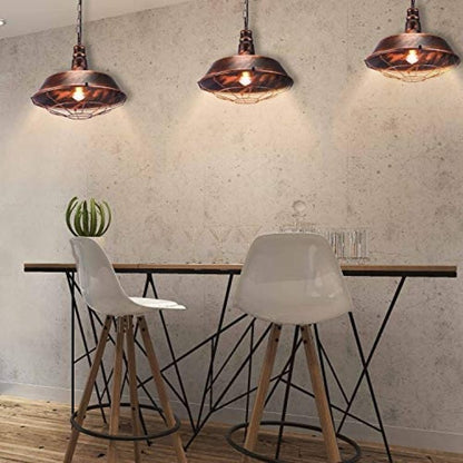 Rustic Industrial E27 Pendant Lamp Shade – Black or Rust Finish