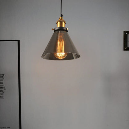 Industrial Glass Pendant Light – Adjustable Hanging Ceiling Lamp (E27)