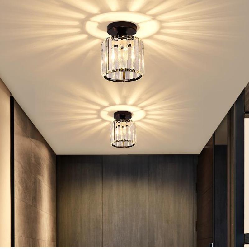 Herbert Modern Metal/Crystal Ceiling Light – Round/Square, 3 Colours