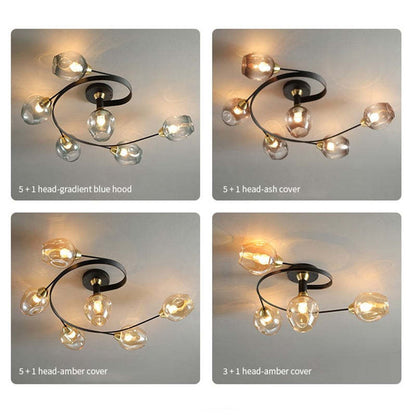 Nordic LED Ceiling Chandelier – Modern Glass Retro Pendant Lamp