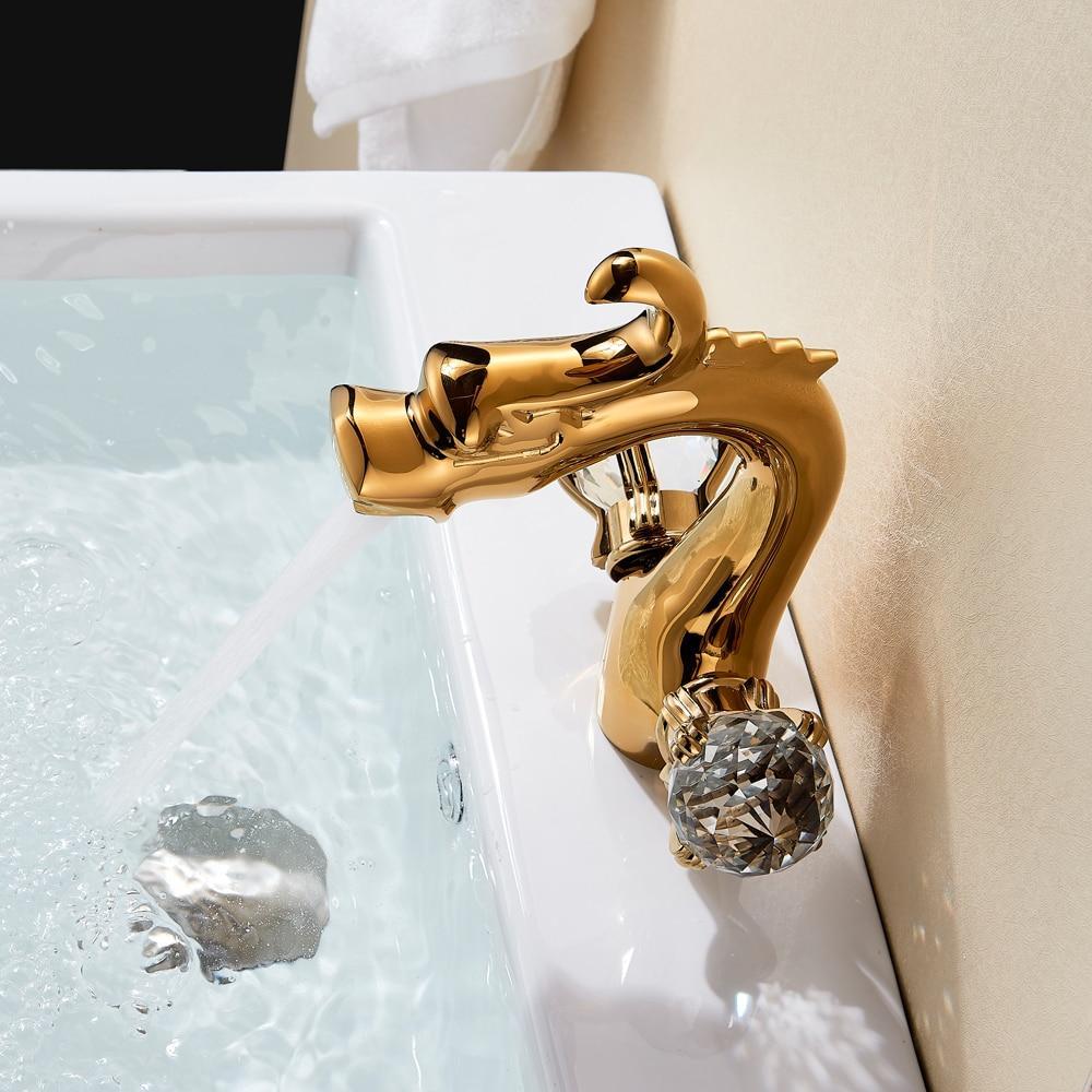 Basin Faucet - Dragon Shaped Deck Mounted Basin Faucet Dual Handle