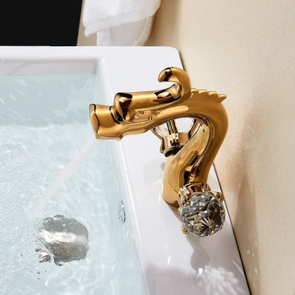 Basin Faucet - Dragon Shaped Deck Mounted Basin Faucet Dual Handle