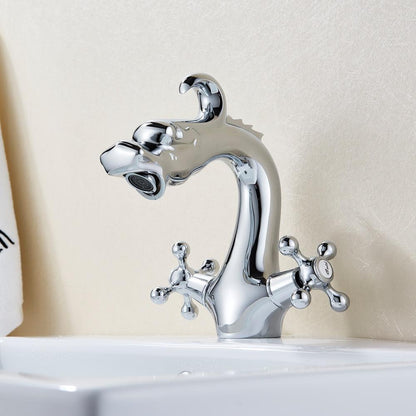 Basin Faucet - Dragon Shaped Deck Mounted Basin Faucet Dual Handle