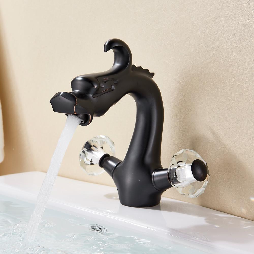 Basin Faucet - Dragon Shaped Deck Mounted Basin Faucet Dual Handle