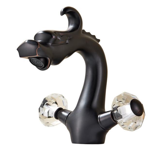 Basin Faucet - Dragon Shaped Deck Mounted Basin Faucet Dual Handle