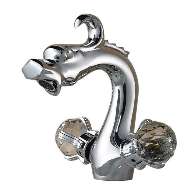 Basin Faucet - Dragon Shaped Deck Mounted Basin Faucet Dual Handle