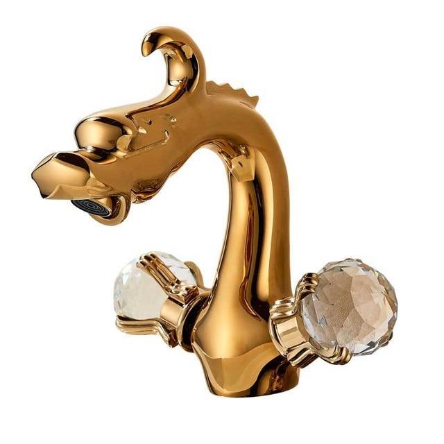 Basin Faucet - Dragon Shaped Deck Mounted Basin Faucet Dual Handle