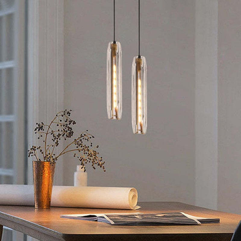 Brass LED Glass Pendant Lamp – Small Chandelier