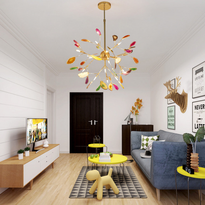 Aurora Gemstone Agate Colourful Chandelier for Bedroom and Living Room