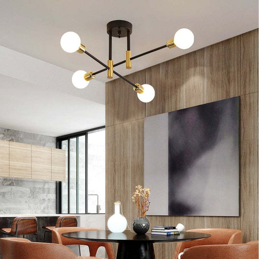 Valentina Retro Satellite Metal Ceiling Light – Black/Gold, 4/6/8 Heads