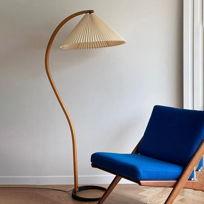 Modern Minimalist Fabric Shade LED Floor Lamp – Beige, 12W