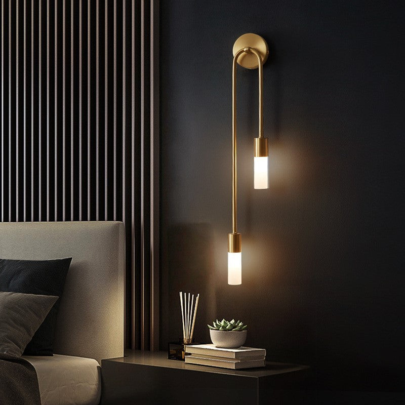 Meza Modern Gold Wall Sconce – Set of 2 LED Corridor Lights