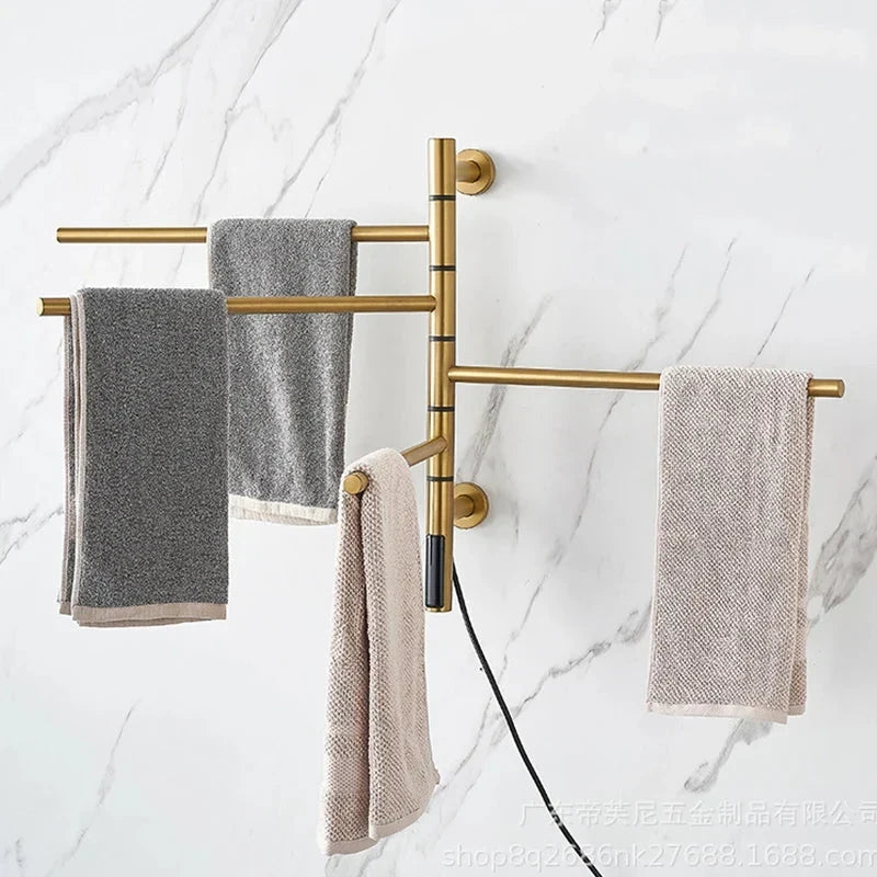 Electric Heated Towel Rail Bathroom Accessory Electric Towel Warmer-Towel Bars & Hooks-Index Bath-Golden-Index Bath