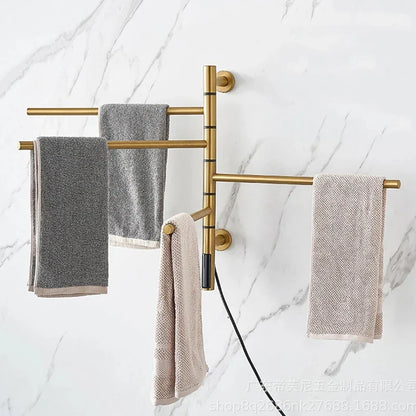 Electric Heated Towel Rail Bathroom Accessory Electric Towel Warmer-Towel Bars & Hooks-Index Bath-Golden-Index Bath