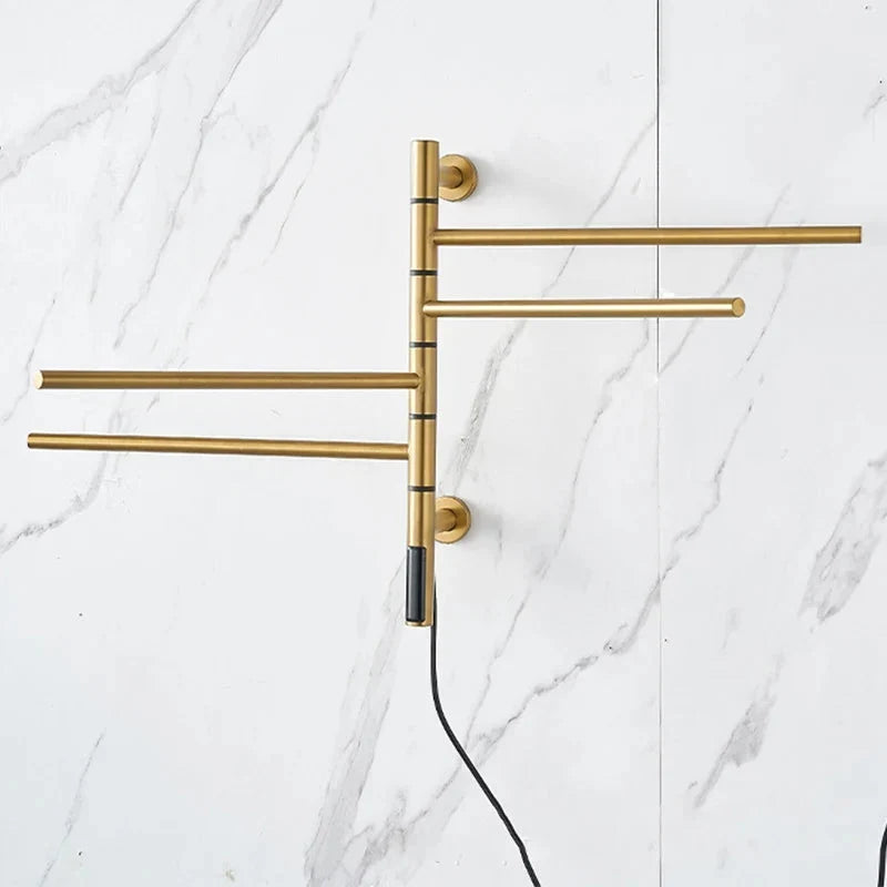 Electric Heated Towel Rail Bathroom Accessory Electric Towel Warmer-Towel Bars & Hooks-Index Bath-Golden-Index Bath