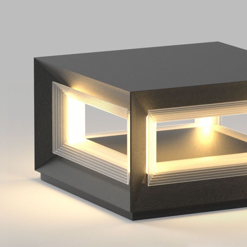 Riley LED Cube Outdoor Pillar Light – Solar/Hardwired (10-16")