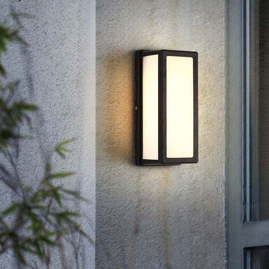 Orr Modern Waterproof Metal Cross Outdoor Wall Lamp – Black, Warm White LED