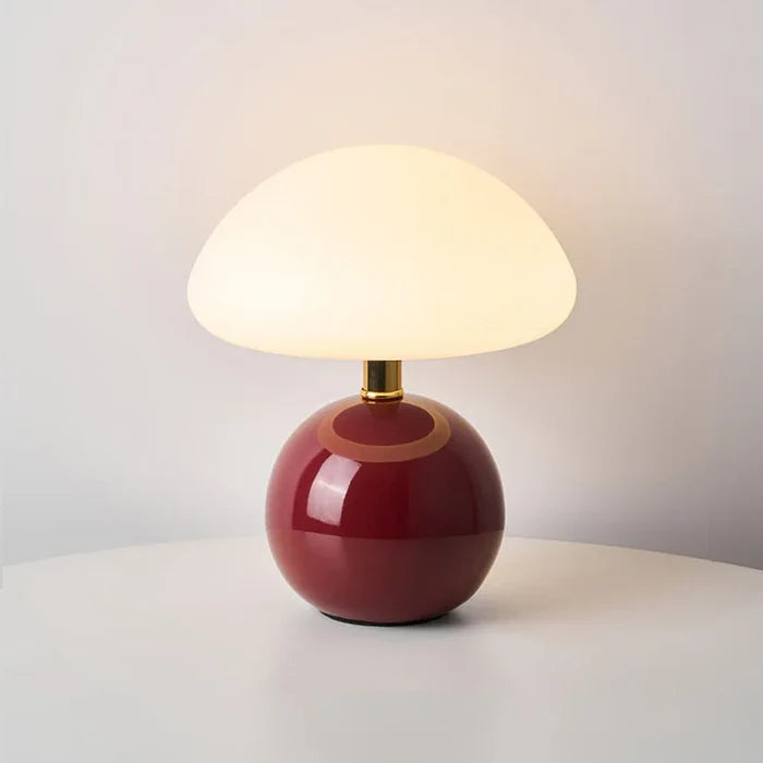 Elegant Cream Ceramic Mushroom-Style Table Lamp