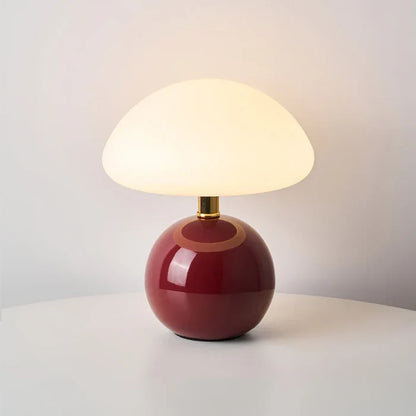 Elegant Cream Ceramic Mushroom-Style Table Lamp