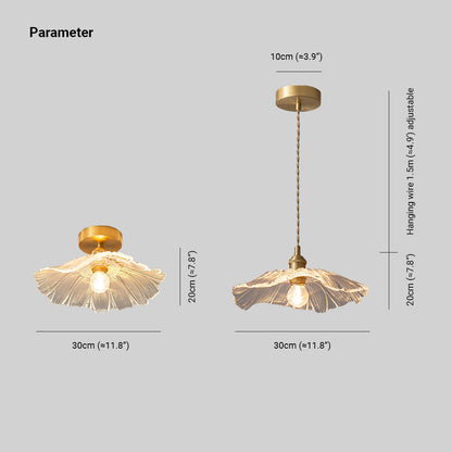 Carins Art Deco Flower Glass Flush Mount Ceiling Light – Clear/Green