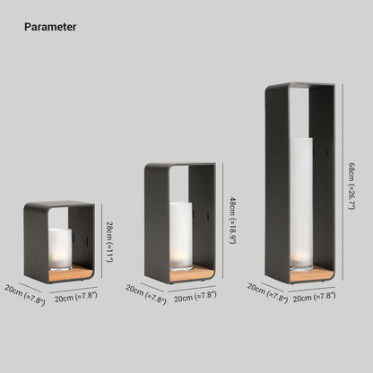 Orr Solar-Powered Outdoor Floor Lamp – Minimalist Cuboid Design
