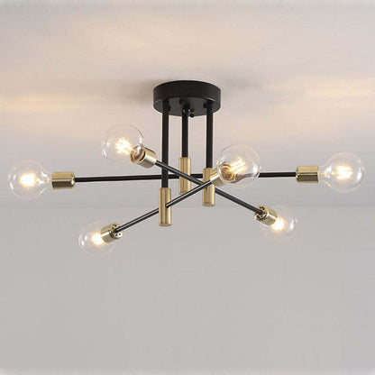 Valentina Retro Satellite Metal Ceiling Light – Black/Gold, 4/6/8 Heads